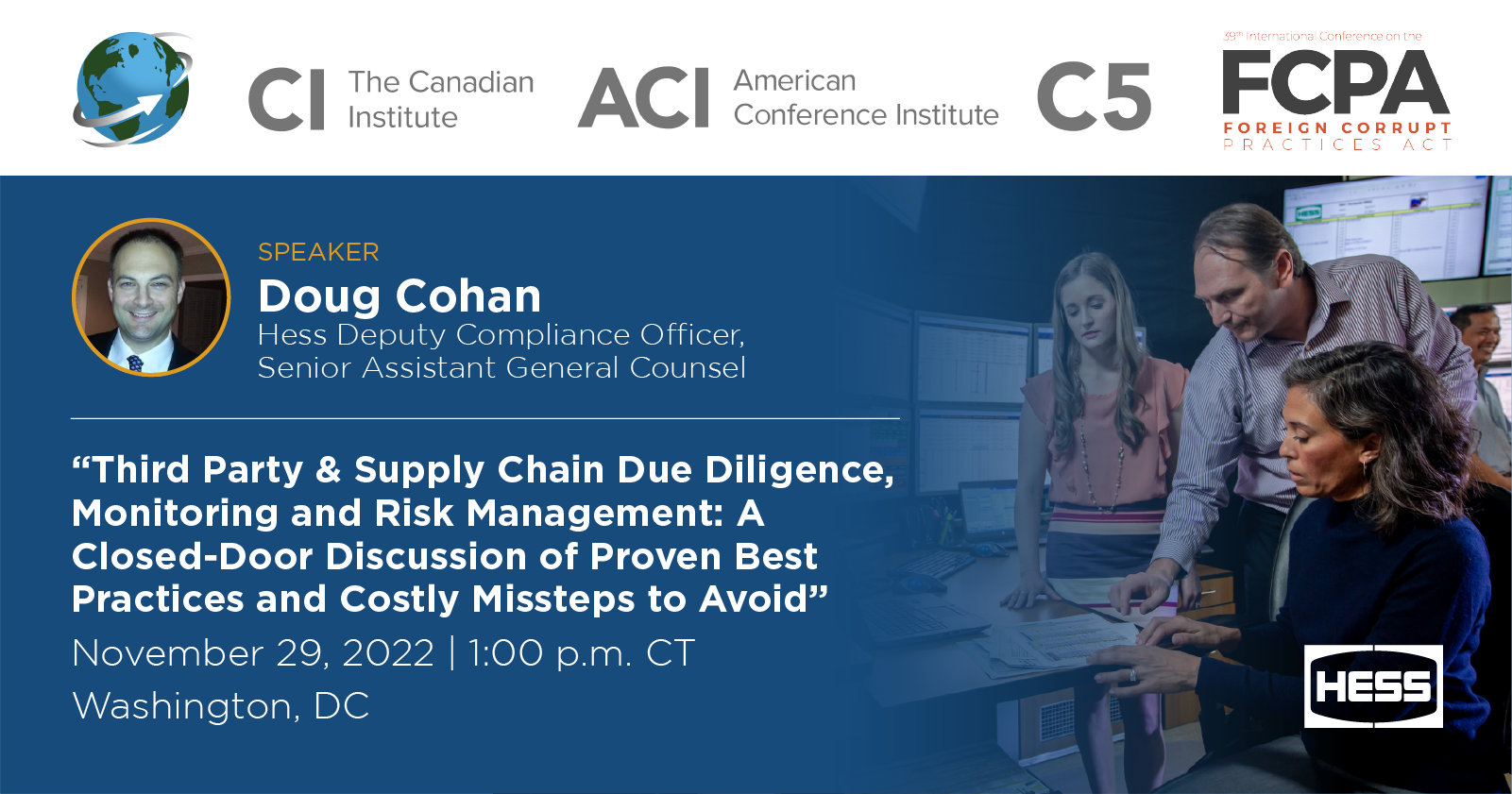 Doug Cohan Speaker at ACI’s 39th International Conference on the FCPA
